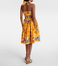 Dolce&Gabbana Capri printed shirred cotton midi dress