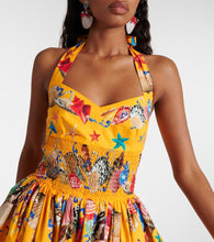 Dolce&Gabbana Capri printed shirred cotton midi dress