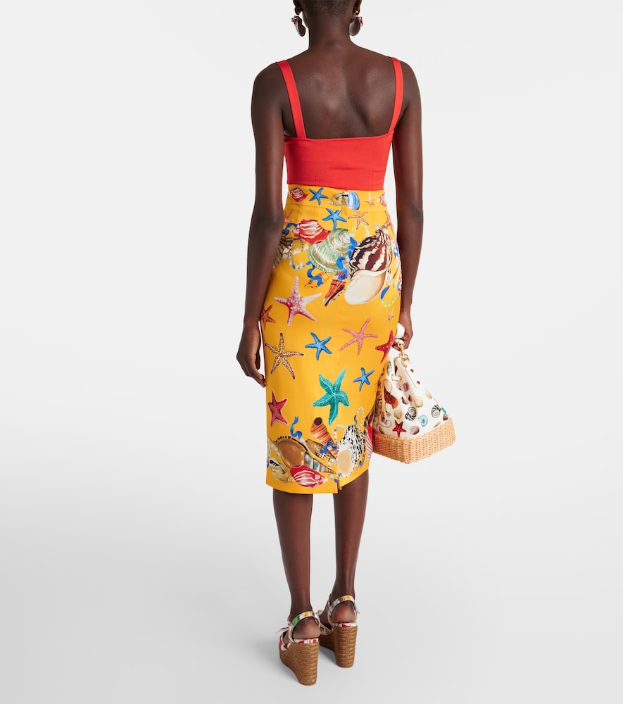 Dolce&Gabbana Capri printed silk-blend midi skirt