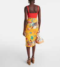 Dolce&Gabbana Capri printed silk-blend midi skirt