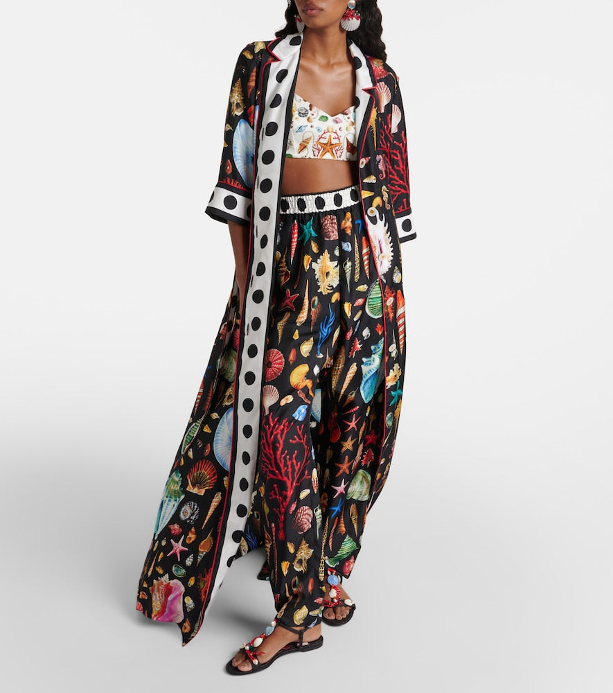 Dolce&Gabbana Capri printed silk satin robe