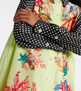 Dolce&Gabbana Capri printed silk satin shirt dress