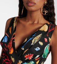 Dolce&Gabbana Capri printed tie-detail cotton midi dress