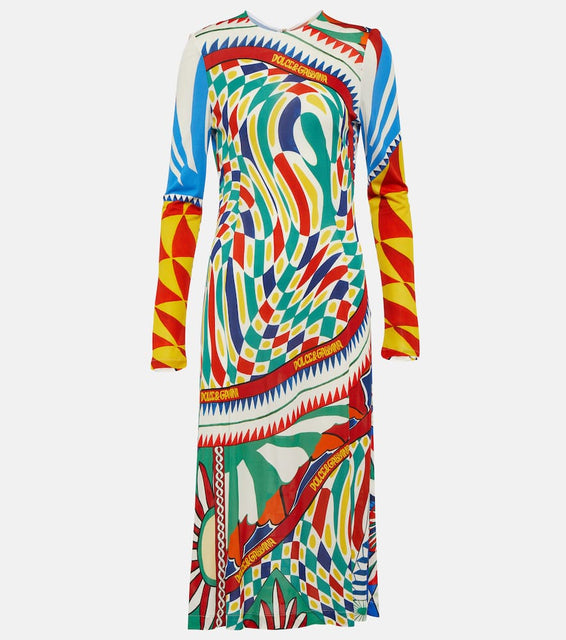 Dolce&Gabbana Carretto printed organzine midi dress