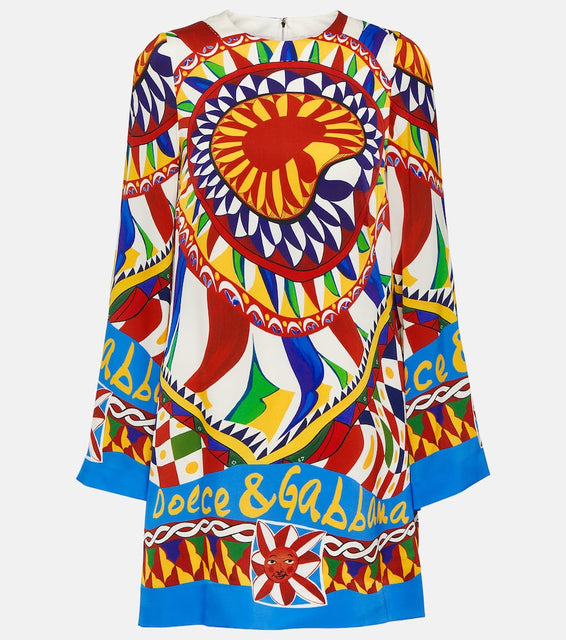 Dolce&Gabbana Carretto silk-blend minidress