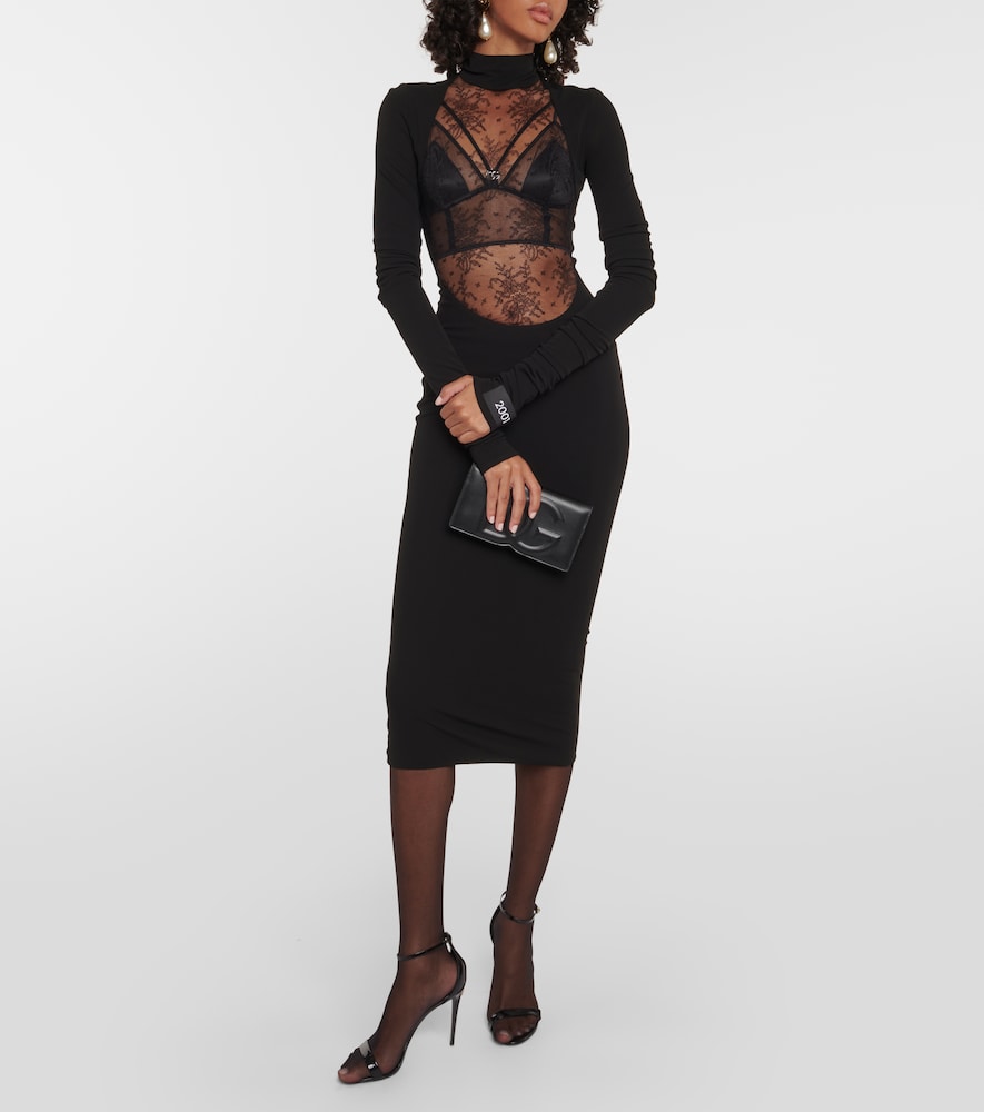 Dolce&Gabbana Chantilly lace and jersey midi dress