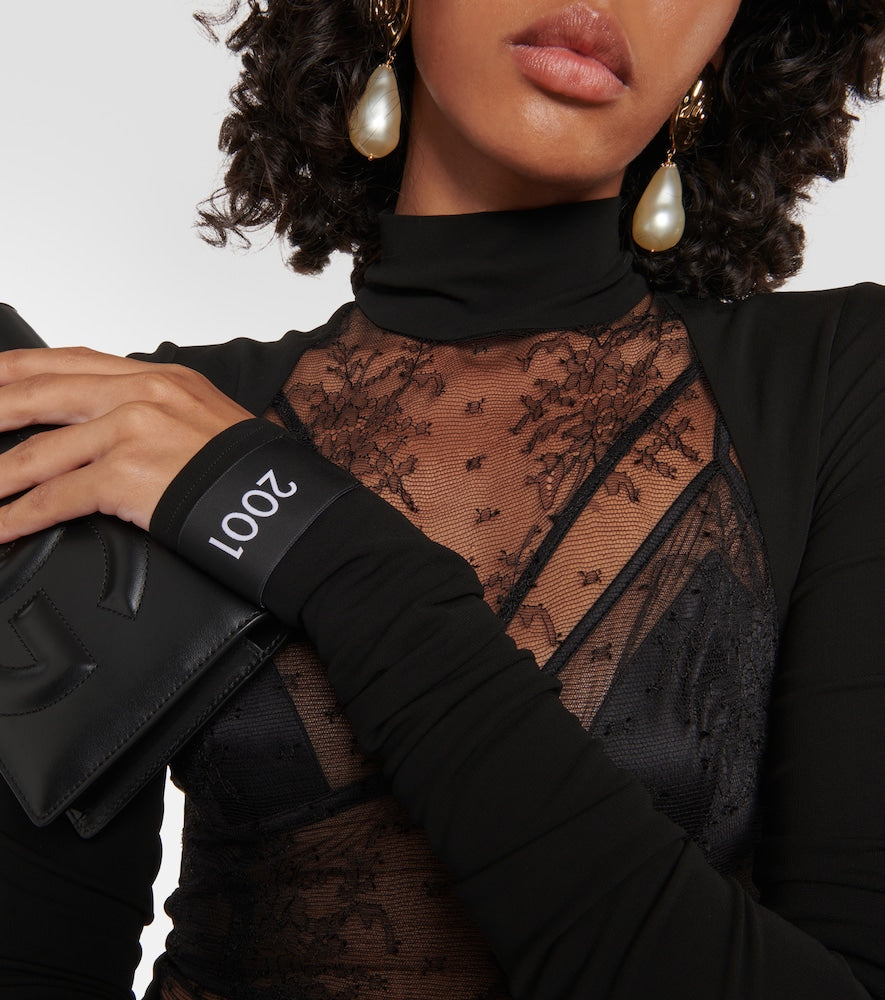 Dolce&Gabbana Chantilly lace and jersey midi dress