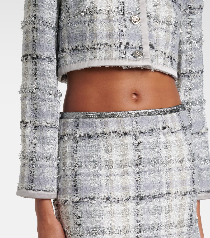 Dolce&Gabbana Checked cropped lam√É¬© tweed jacket