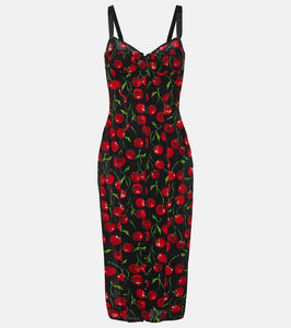 Dolce&Gabbana Cherry bustier midi dress
