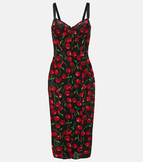 Dolce&Gabbana Cherry bustier midi dress