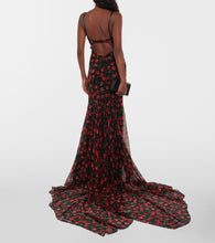 Dolce&Gabbana Cherry printed silk chiffon gown