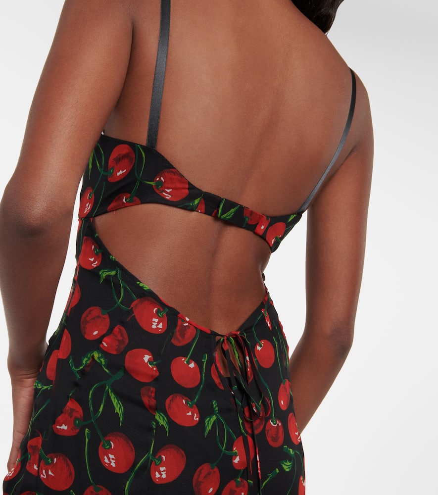 Dolce&Gabbana Cherry printed silk chiffon gown