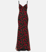 Dolce&Gabbana Cherry printed silk chiffon gown