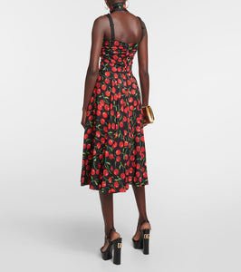 Dolce&Gabbana Cherry silk-blend midi dress