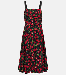 Dolce&Gabbana Cherry silk-blend midi dress
