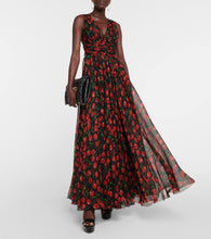 Dolce&Gabbana Cherry silk chiffon gown