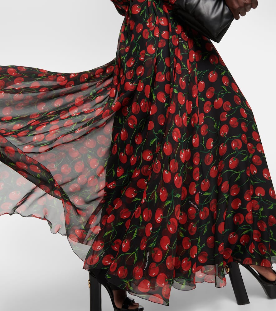 Dolce&Gabbana Cherry silk chiffon gown