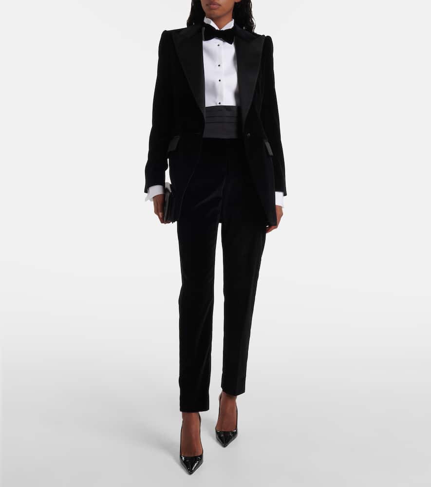 Dolce&Gabbana Cotton and silk-blend velvet tuxedo jacket
