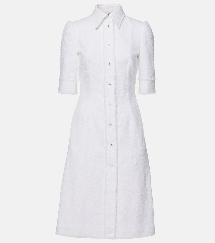 Dolce&Gabbana Cotton-blend tweed shirt midi dress. Dolce&Gabbana 棉混纺粗花呢衬衫中长连衣裙