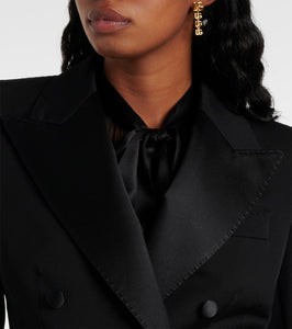 Dolce&Gabbana Cropped cotton-blend tuxedo jacket