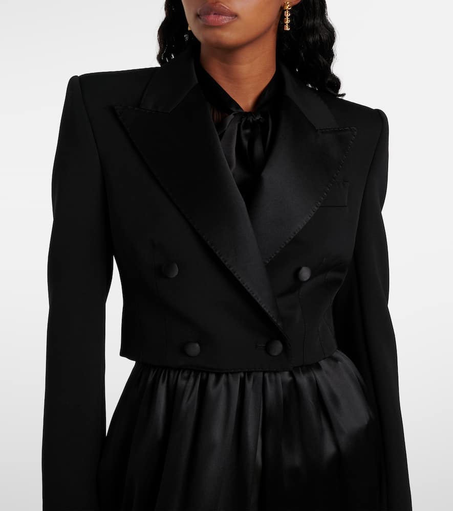 Dolce&Gabbana Cropped cotton-blend tuxedo jacket