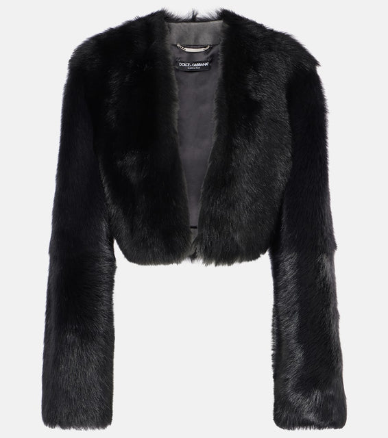 Dolce&Gabbana Cropped shearling jacket