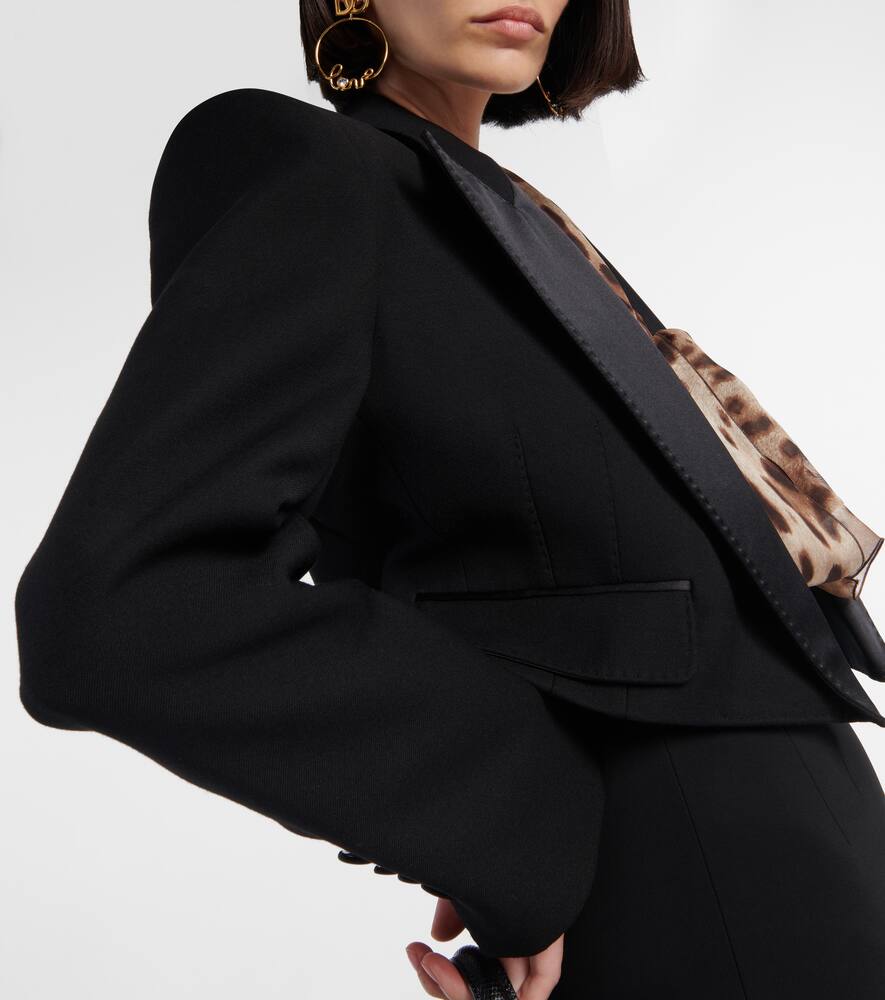 Dolce&Gabbana Cropped wool-blend tuxedo blazer