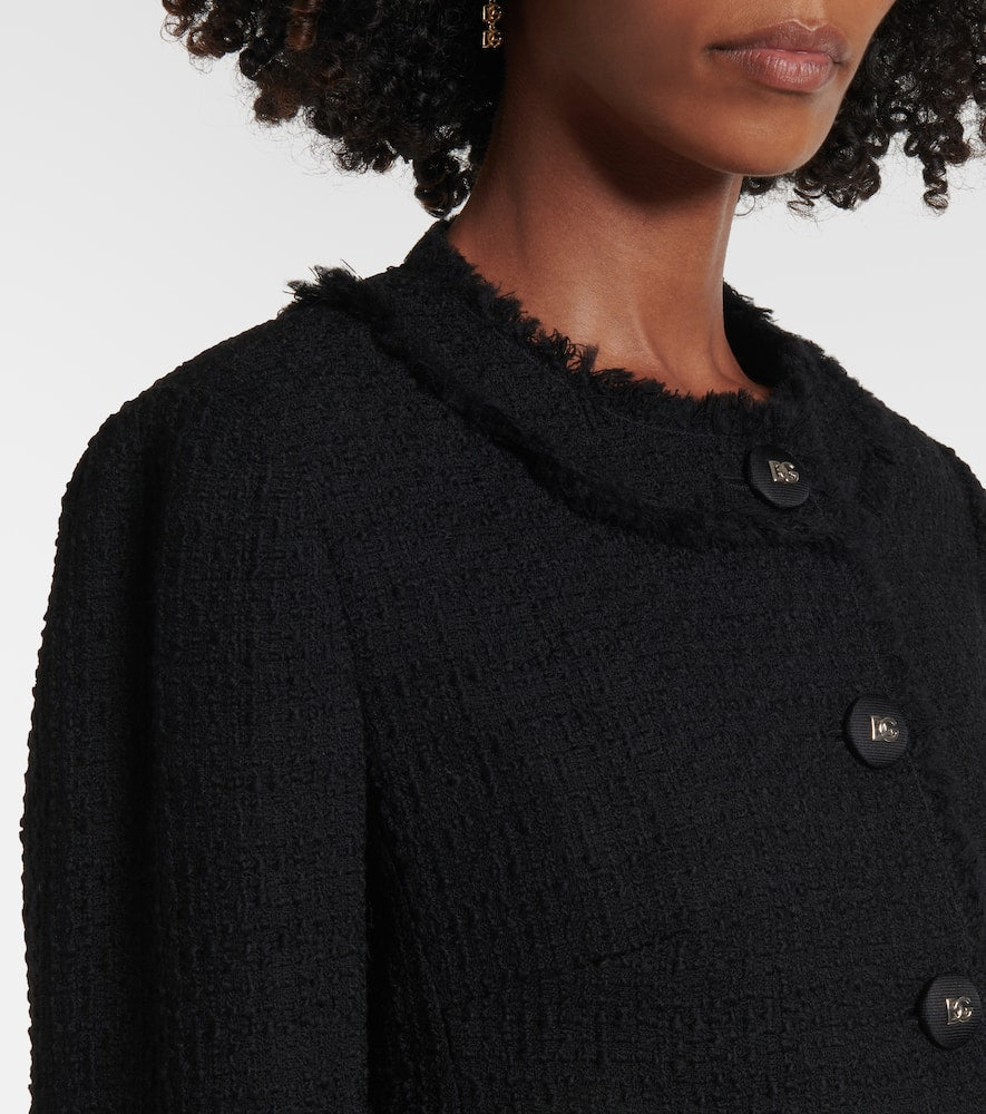 Dolce&Gabbana Cropped wool-blend tweed jacket