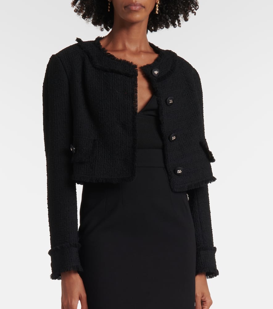 Dolce&Gabbana Cropped wool-blend tweed jacket