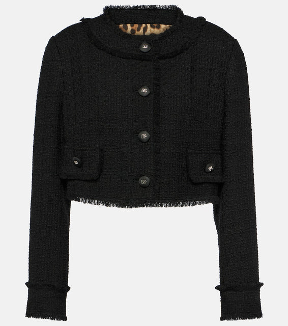 Dolce&Gabbana Cropped wool-blend tweed jacket