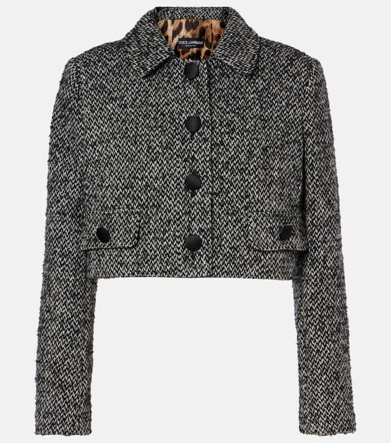 Dolce&Gabbana Cropped wool-blend tweed jacket