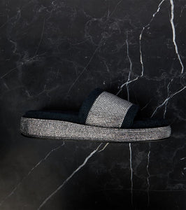 Dolce&Gabbana Crystal-embellished terrycloth slides