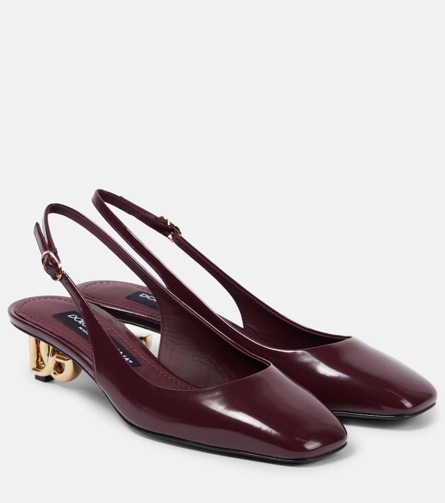 Dolce&Gabbana DG 40 patent leather slingback pumps
