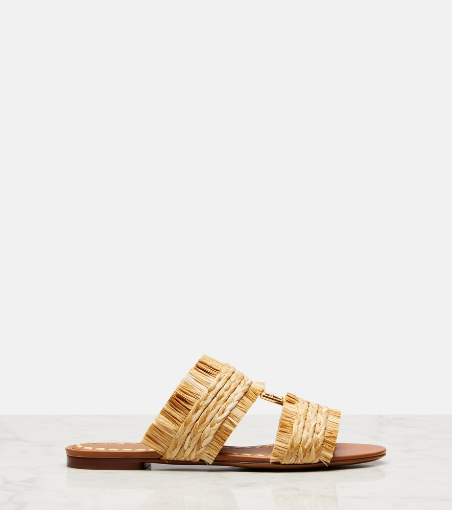 Dolce&Gabbana DG braided raffia-effect sandals