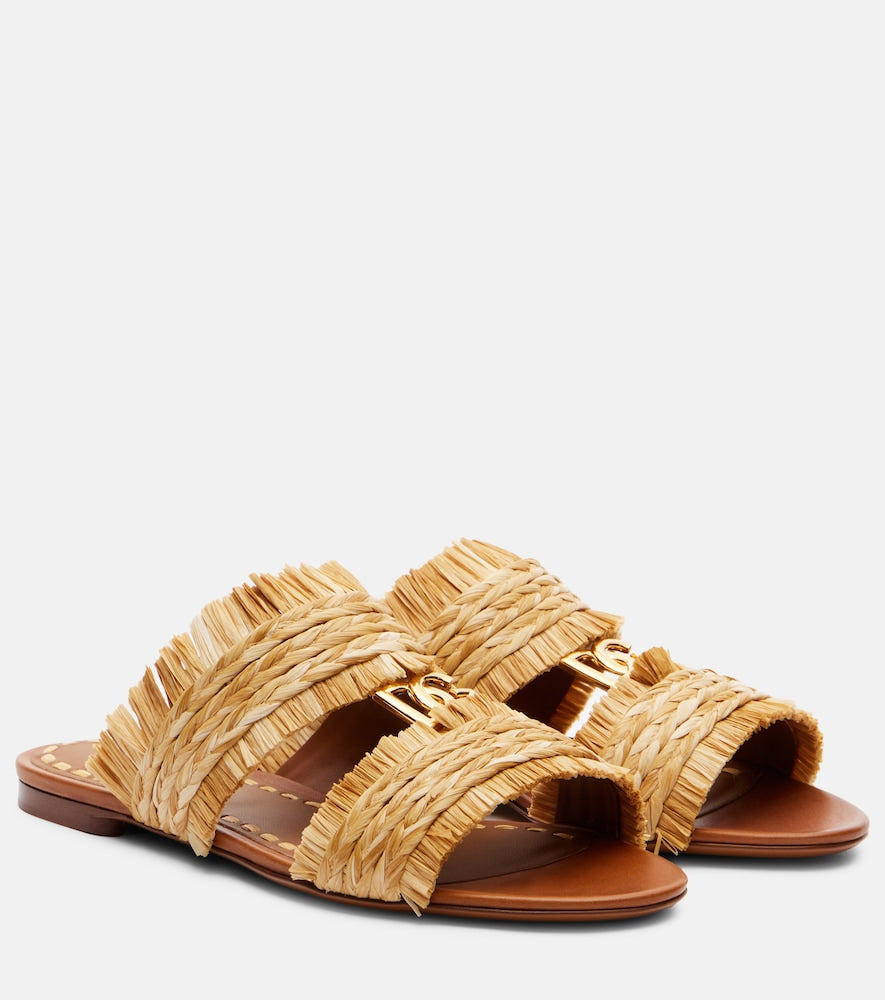 Dolce&Gabbana DG braided raffia-effect sandals