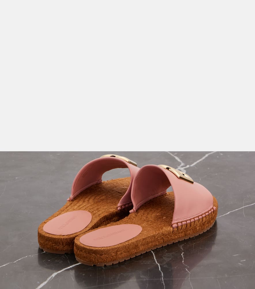 Dolce&Gabbana DG leather espadrille slides