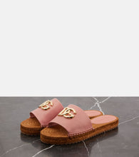 Dolce&Gabbana DG leather espadrille slides