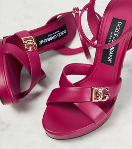 Dolce&Gabbana DG leather platform sandals