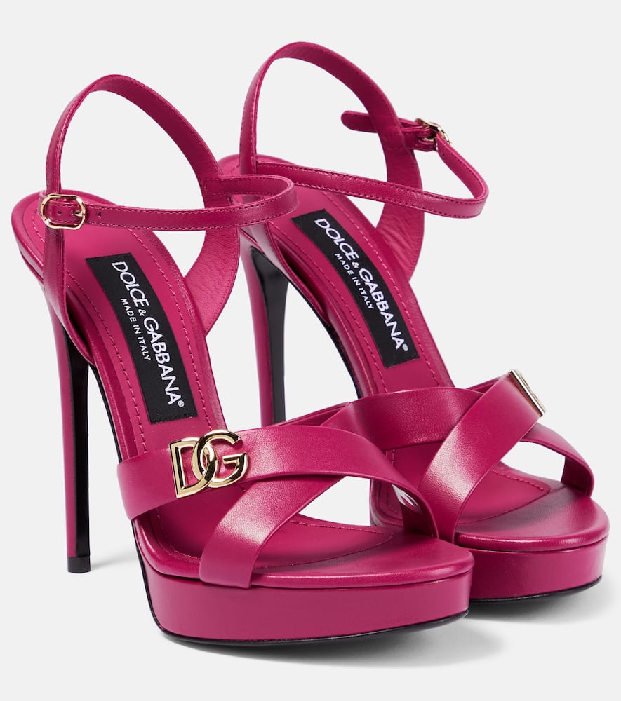 Dolce&Gabbana DG leather platform sandals