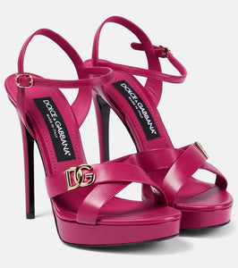 Dolce&Gabbana DG leather platform sandals
