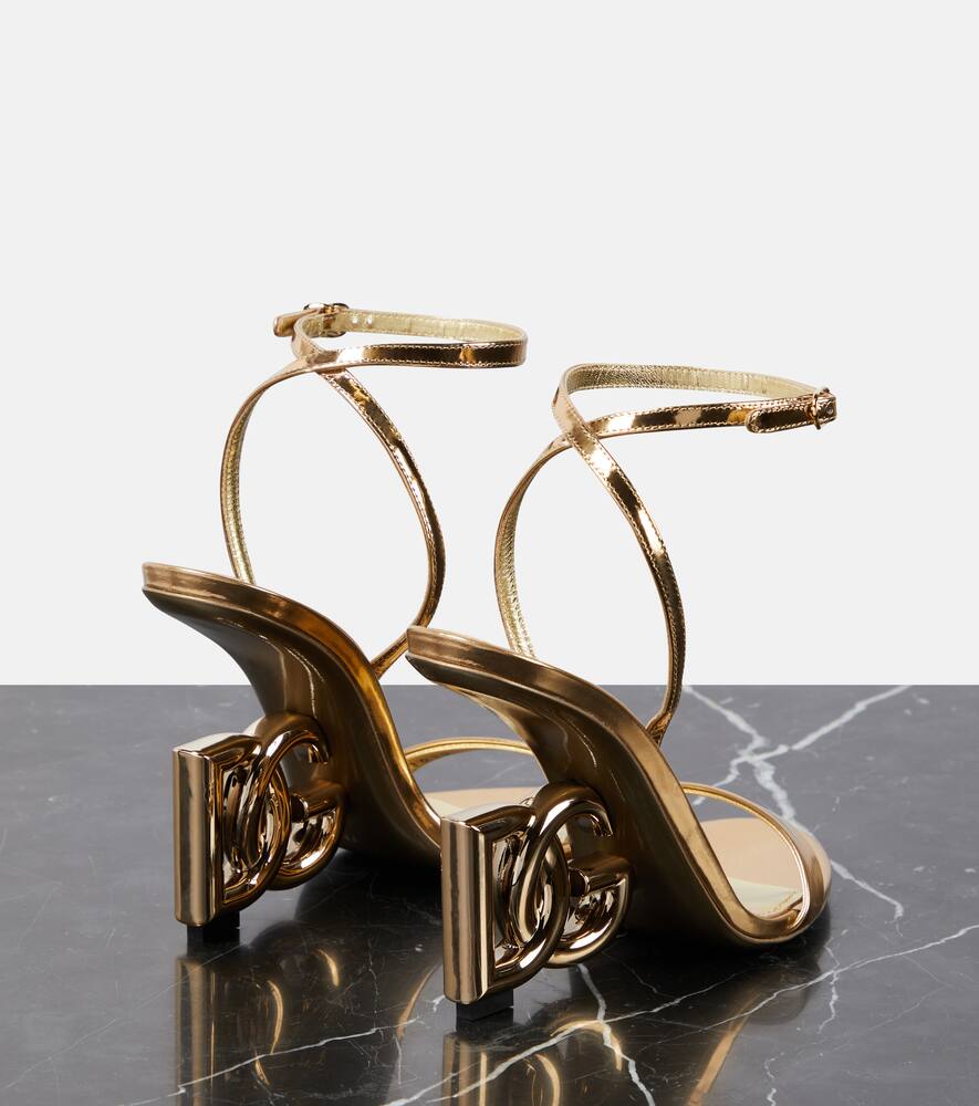 Dolce&Gabbana DG mirrored leather sandals