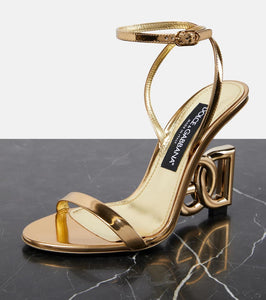 Dolce&Gabbana DG mirrored leather sandals