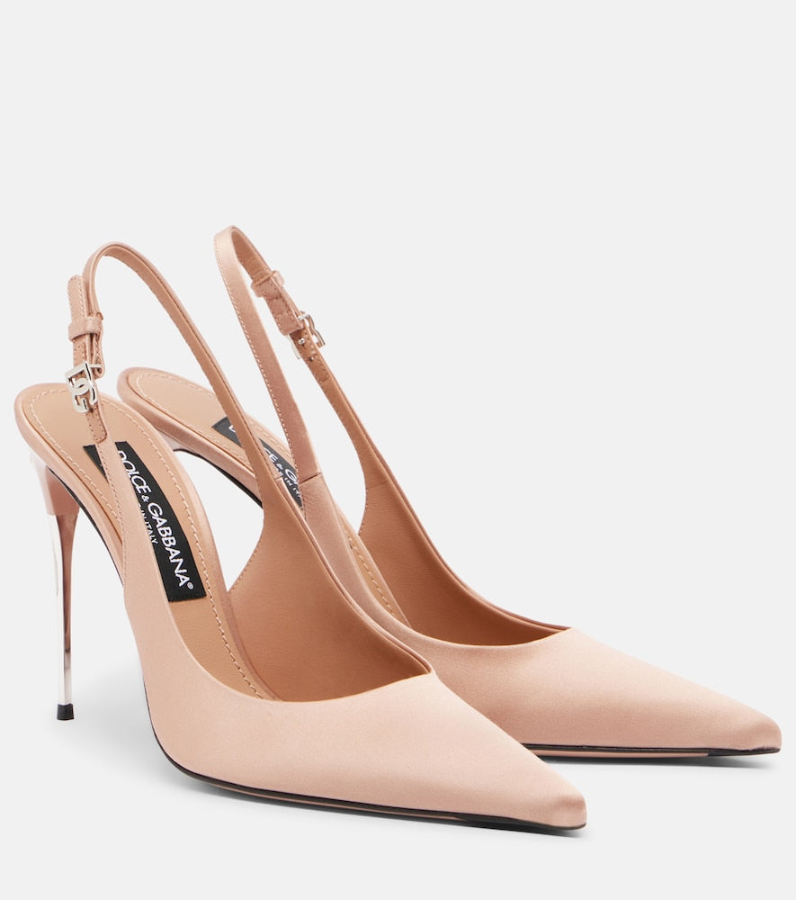 Dolce&Gabbana DG satin slingback pumps