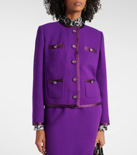 Dolce&Gabbana DG satin-trimmed wool-blend cr√É¬™pe jacket