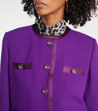 Dolce&Gabbana DG satin-trimmed wool-blend cr√É¬™pe jacket