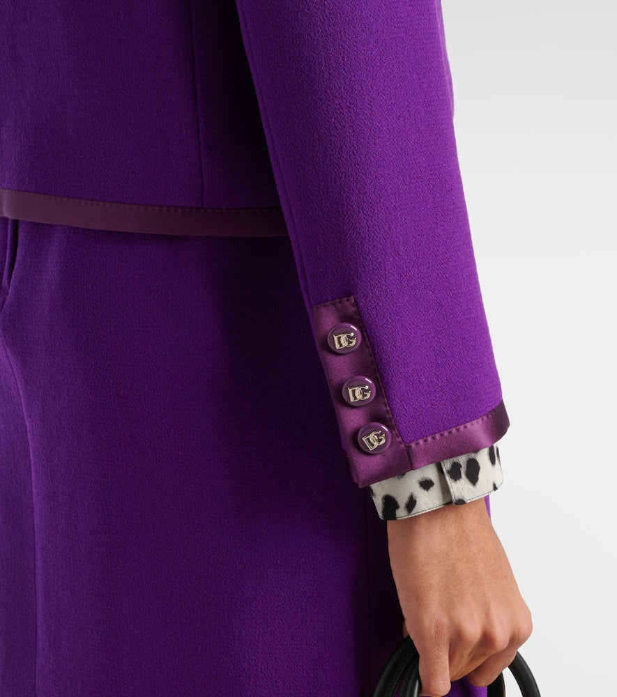 Dolce&Gabbana DG satin-trimmed wool-blend cr√É¬™pe jacket