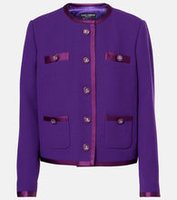 Dolce&Gabbana DG satin-trimmed wool-blend cr√É¬™pe jacket