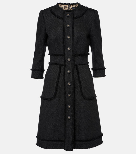 Dolce&Gabbana DG wool-blend boucl√É¬© midi dress