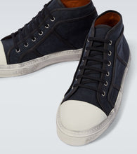 Dolce&Gabbana Denim leather-trimmed sneakers