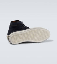 Dolce&Gabbana Denim leather-trimmed sneakers
